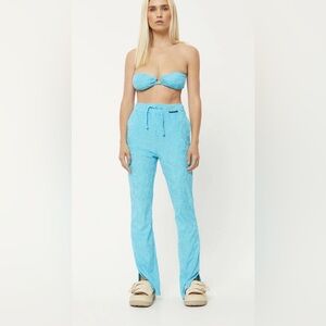 Afends MOON TERRY PANT Blue Daisy XL NWT